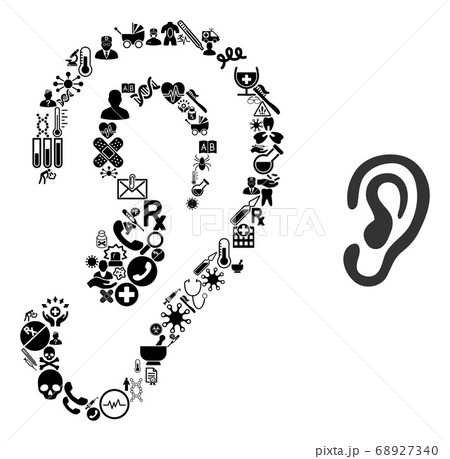 Mosaic Ear with Health Care Items 68927340