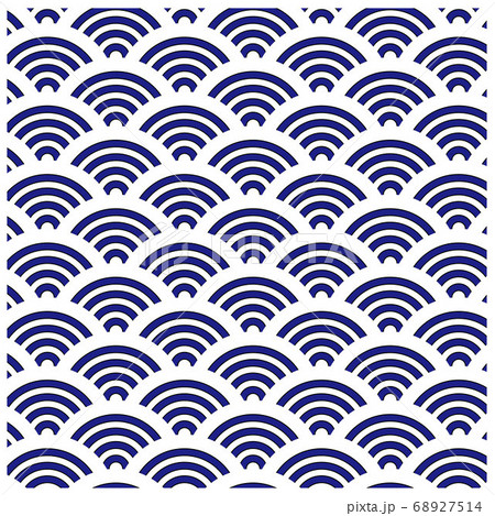 Aomi Wave Japanese Pattern Illustration Stock Illustration