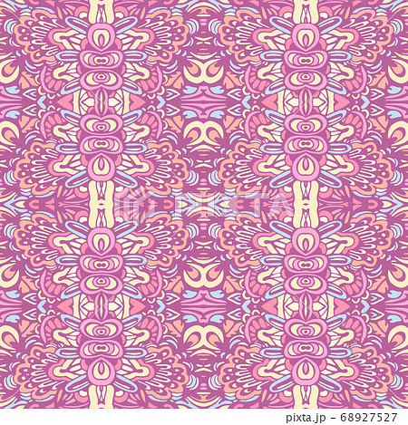 Tiled ethnic boho pattern for fabric. Abstract geometric mosaic vintage seamless pattern ornamental. 68927527