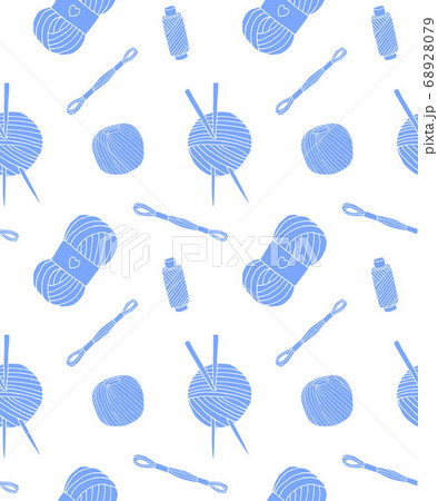 Vector seamless pattern of blue sketch thread Vector seamless pattern of blue sketch thread 68928079