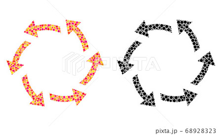 Dot Centrifugal Arrows Mosaic Icons 68928323