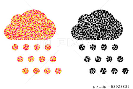 Pixel Rain Cloud Mosaic Icons Pixel Rain Cloud Mosaic Icons 68928385