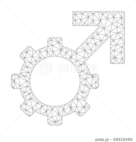 Mesh Vector Technological Potence Icon Mesh Vector Technological Potence Icon 68928466