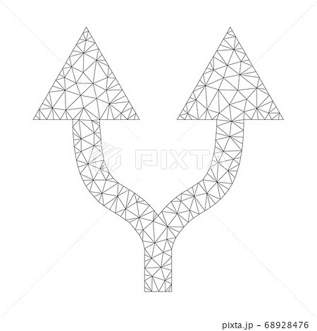 Mesh Vector Split Arrows Up Icon Mesh Vector Split Arrows Up Icon 68928476