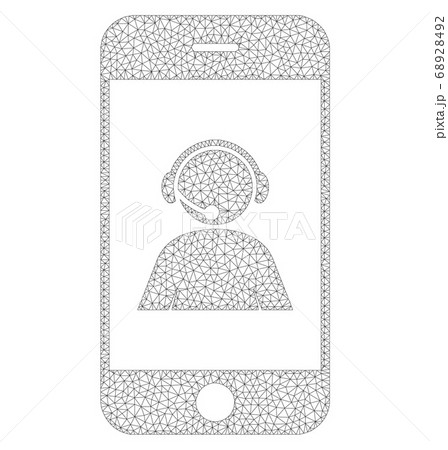 Mesh Vector Smartphone Operator Contact Portrait Icon Mesh Vector Smartphone Operator Contact Portrait Icon 68928492