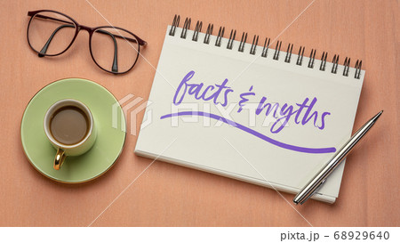 facts and myths note in a sketchbook - fake news facts and myths note in a sketchbook - fake news 68929640