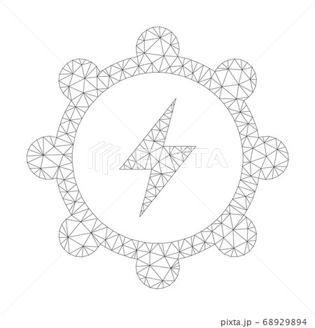 Mesh Vector Electric Energy Cogwheel Icon Mesh Vector Electric Energy Cogwheel Icon 68929894
