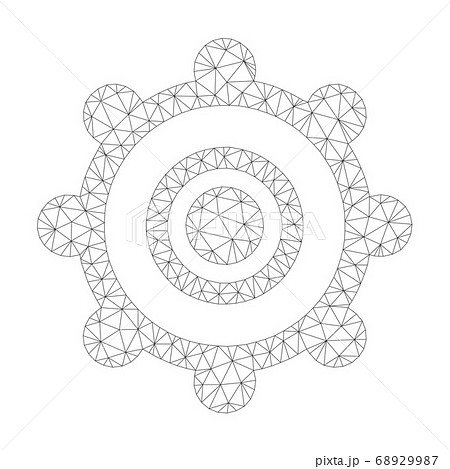 Mesh Vector Cog Wheel Icon 68929987