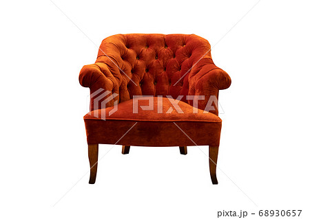 orange vintage armchair isolated on white 68930657