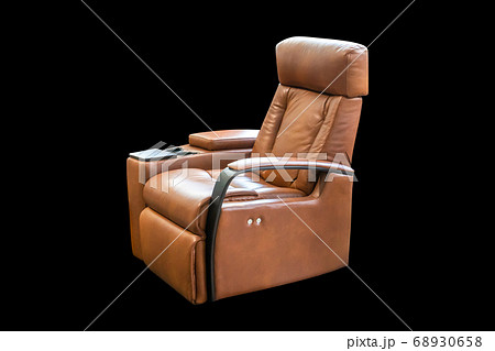 leather Brown armchair isolated on black 68930658