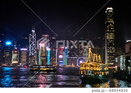 香港　夜景　街並み 68934830