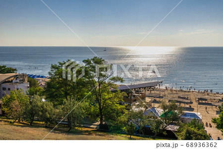 Public beach in Chernomorsk, Ukraine Public beach in Chernomorsk, Ukraine 68936362
