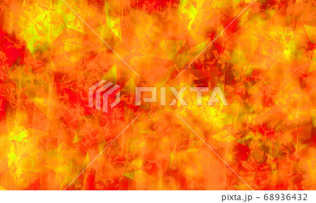 水彩の背景画像 華やかな赤と黄色の模様のイラスト素材