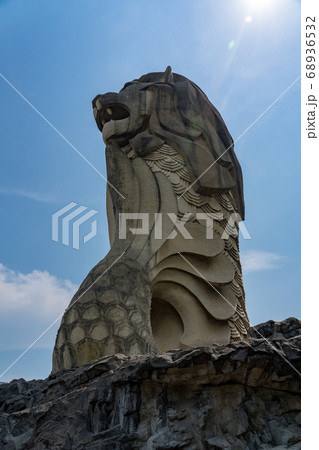 シンガポール マーライオン セントーサ島のマーライオンの写真素材 シンガポール マーライオン セントーサ島のマーライオンの写真素材