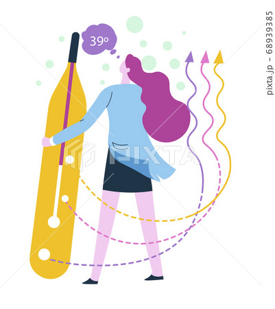 Fever symptom of cold, high temperature sickness treatment 68939385