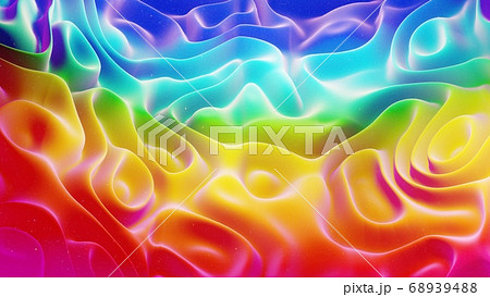 Beautiful abstract 3D background with gradient rainbow colors, surface with abstract waves or extruded wavy pattern on surface. Color gradient, soft matte material with glitter sparkles. Beautiful abstract 3D background with gradient rainbow colors, surface with abstract waves or extruded wavy pattern on surface. Color gradient, soft matte material with glitter sparkles. 68939488