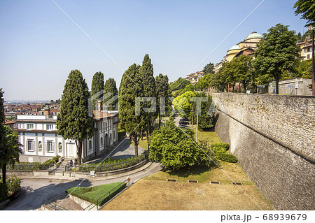 City wall of the old town of Bergamo Lombardy City wall of the old town of Bergamo Lombardy 68939679