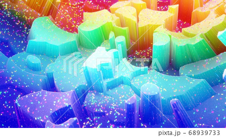 Beautiful abstract 3D background with gradient rainbow colors, surface with abstract waves or extruded wavy pattern on surface. Color gradient, soft matte material with glitter sparkles. Beautiful abstract 3D background with gradient rainbow colors, surface with abstract waves or extruded wavy pattern on surface. Color gradient, soft matte material with glitter sparkles. 68939733