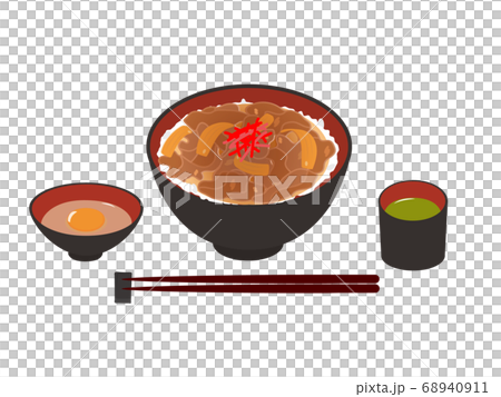 美味的牛肉碗的插圖素材 68940911