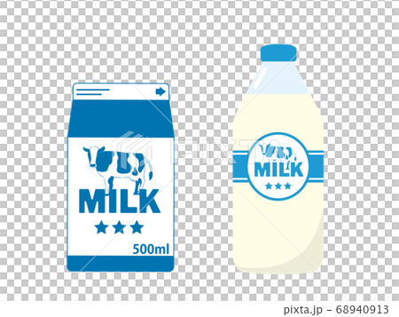 Illustration of milk carton and milk bottle 68940913