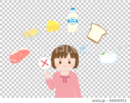 Milk allergy girl illustration 68940952