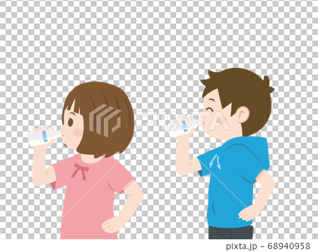 兒童喝牛奶的插圖 68940958