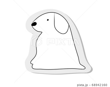 Sticker of tattoo in modern style white dog cute. Sticker of tattoo in modern style white dog cute. 68942160