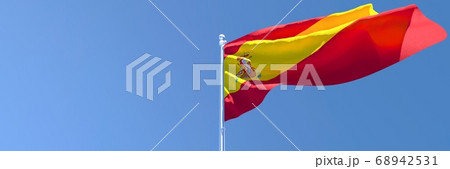 3D rendering of the national flag of Spain waving in the wind 68942531