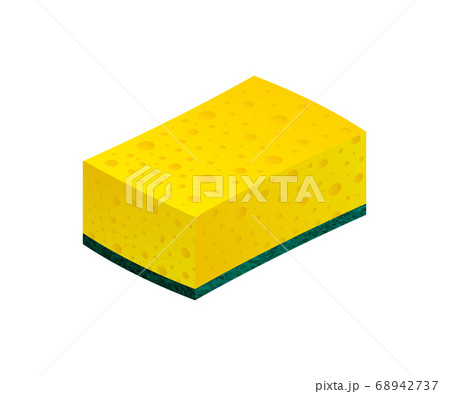 Scouring pads spong for housework cleaning and scouring pad domestic spong work tools. Vector stock illustration. 68942737