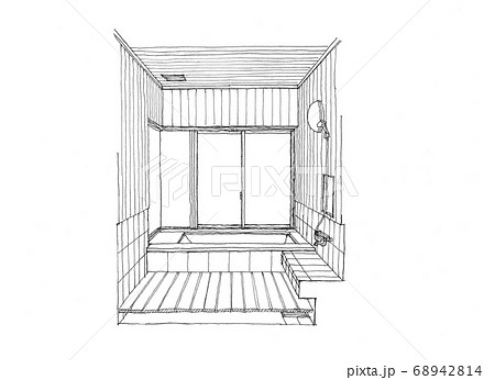 Free Hand Design Perspective Bath フリーハンドの設計パース 浴室のイラスト素材 Free Hand Design Perspective Bath フリーハンドの設計パース 浴室のイラスト素材