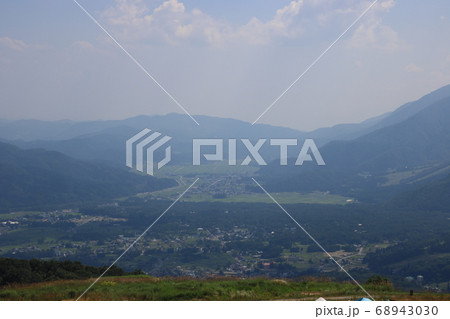 岩岳山頂リゾートからの白馬村の眺め　長野県白馬村 68943030