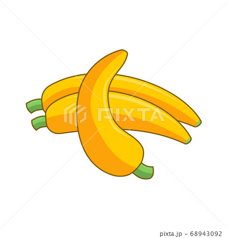 Cartoon bananas. Peel banana, yellow fruit Vector 68943092