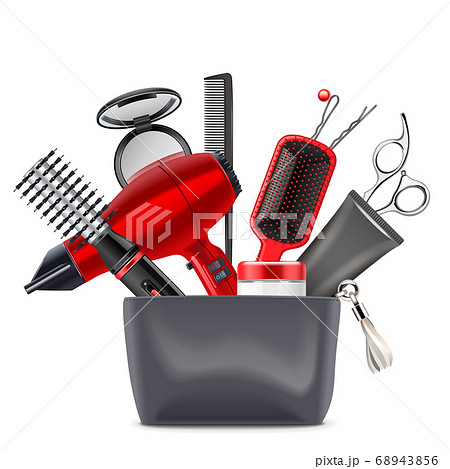 Vector Hair Styling Concept with Beautician Vector Hair Styling Concept with Beautician 68943856