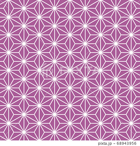 麻の葉模様 紫 Lのイラスト素材
