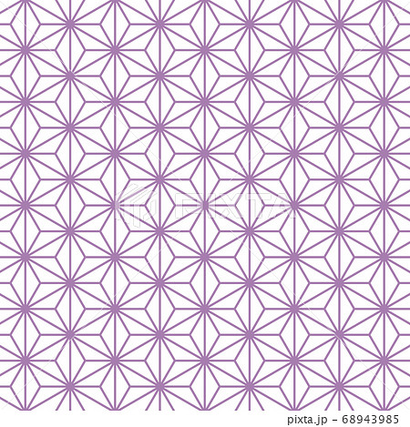 麻の葉模様 薄紫 Lのイラスト素材
