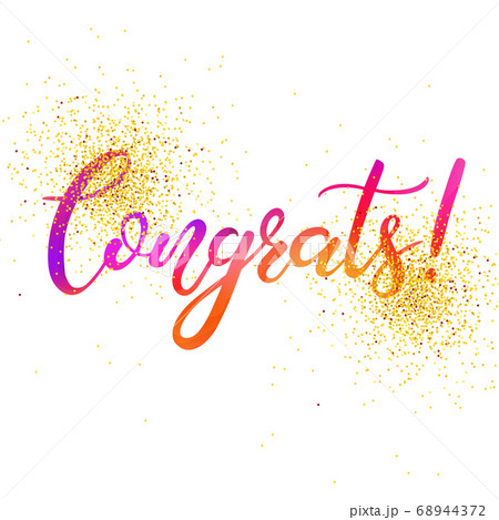 Congrats! brush calligraphy hand lettering in...のイラスト素材 [68944372] - PIXTA
