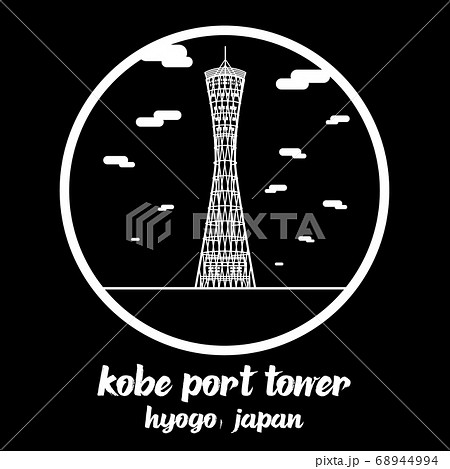 Circle icon line Kobe Port Tower. vector illustration Circle icon line Kobe Port Tower. vector illustration 68944994