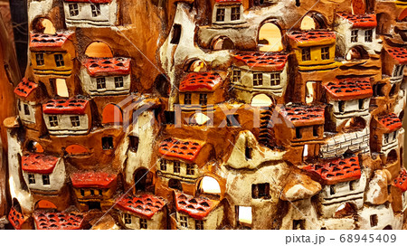 Colorful handmade traditional anatolian souvenirs at the pottery shop in Avanos, Cappadocia Colorful handmade traditional anatolian souvenirs at the pottery shop in Avanos, Cappadocia 68945409