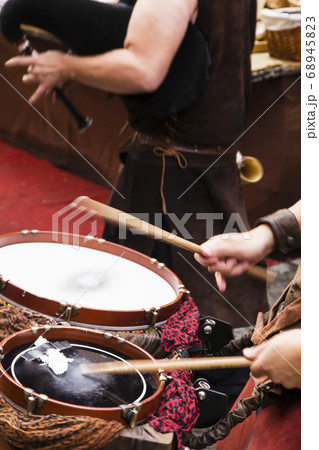 street musician playing street musician playing 68945823