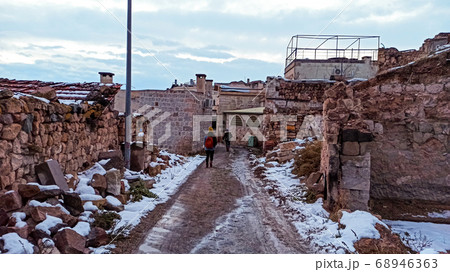 Panaromic view of Uchisar region of Cappadocia in Turkey 68946363