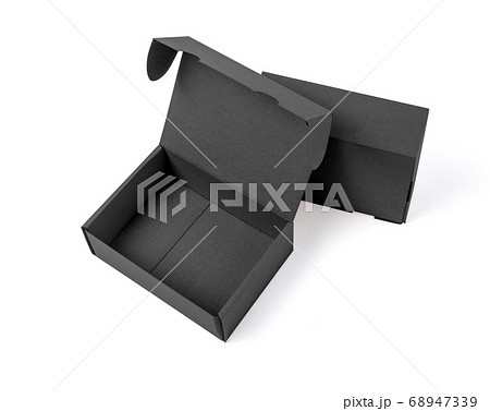 cardboard black boxes on a white background cardboard black boxes on a white background 68947339