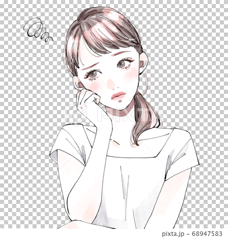 悩む女性 68947583
