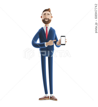 3d illustration. Cartoon Businessman. 68947742