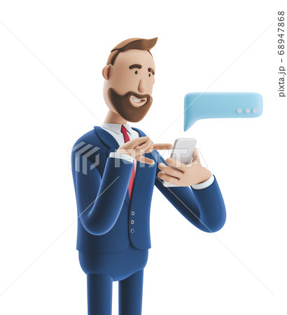 3d illustration. Cartoon Businessman. 68947868
