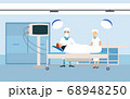 Hospital with doctor and patience. medicine cartoon character vector illustration 68948250