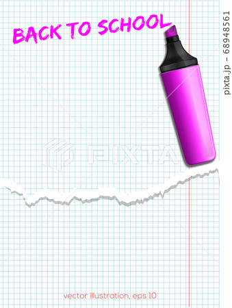 pink marker in a school notebook - back to school 68948561