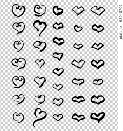 Heart simple line material set Heart simple line material set 68948706