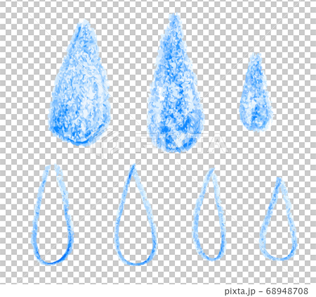 彩色鉛筆風格水滴素材集 68948708