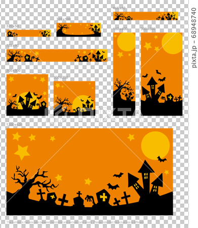 ハロウィーンイメージの夜の背景【バナー詰め合わせセット】 ハロウィーンイメージの夜の背景【バナー詰め合わせセット】 68948740