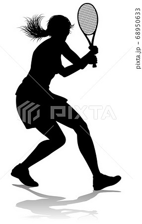 Tennis Silhouette Sport Player Womanのイラスト素材